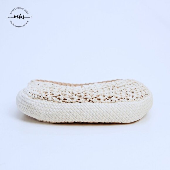 NWT Talbots Straw Shoulder Bag Beige - Picture 11 of 14